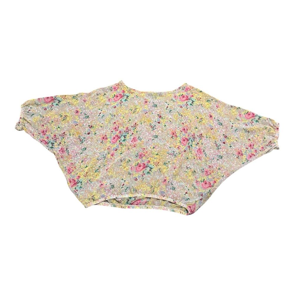 Forever 21 Women’s Blouse Sheer Floral Top Size Large Shabby Chic Whimsy Relaxed